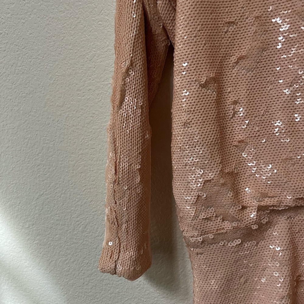 L'ACADEMIE x REVOLVE | Bestselling Clementine Sequin Mini Dress in Nude | Size S - Picture 6 of 11